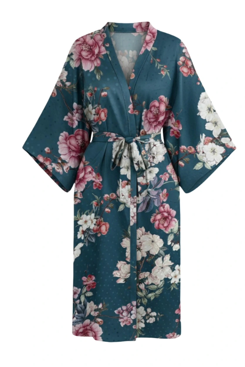 Kimono Émeraude Floral