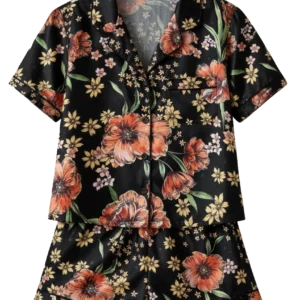 Pyjama Noir Floral