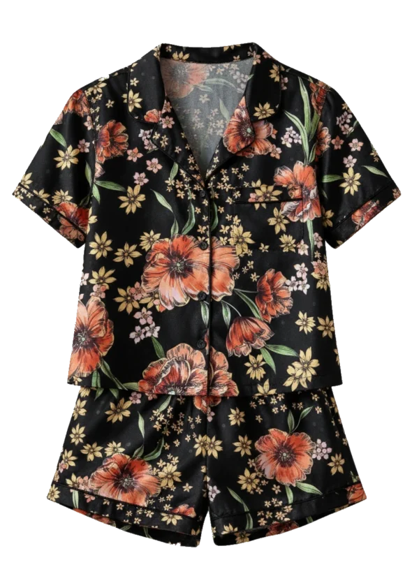 Pyjama Noir Floral