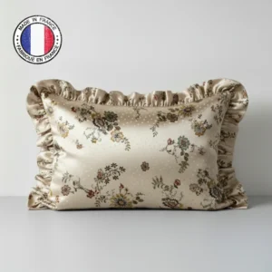 Taie Beige Florale avec volant