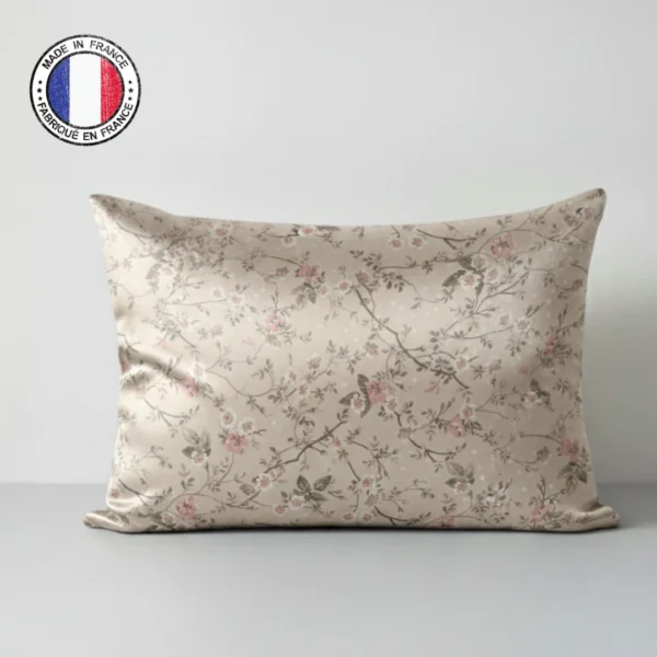 Taie Beige Fleur de Cerisier